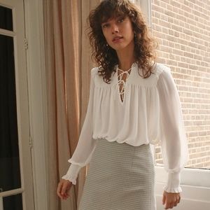 Aritzia Wilfred⎜CASTELLO BLOUSE⎜LIGHT BIRCH